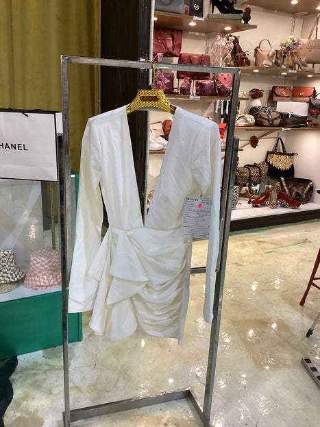 NWT Michael Costello Fena Ivory Open Back Mini Dress Size Small