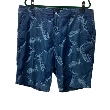 NWT men’s denim shorts with pineapple pattern blue Rodd & Gunn size 38