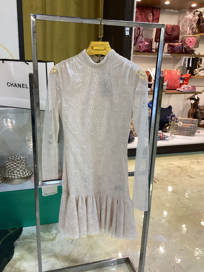 NWT Michael Costello Inez White Midi Dress Size Small