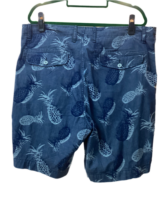 NWT men’s denim shorts with pineapple pattern blue Rodd & Gunn size 38