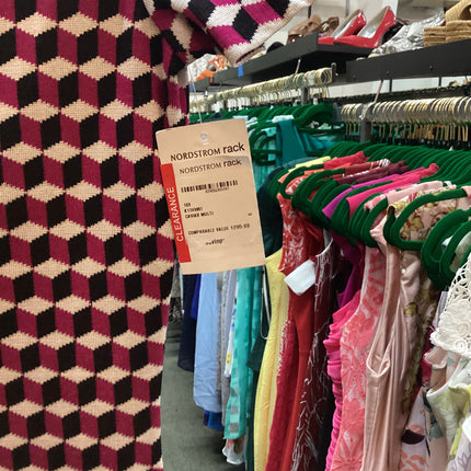 Nordstrom Rack MIDI Dress Red Black White Graphic